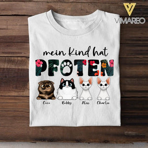Personalized Mein Kind Hat Pfoten Cat Breed Tshirt Printed QTHC1506