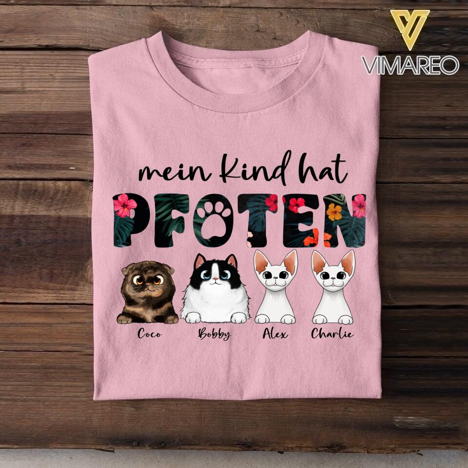 Personalized Mein Kind Hat Pfoten Cat Breed Tshirt Printed QTHC1506
