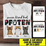 Personalized Mein Kind Hat Pfoten Cat Breed Tshirt Printed QTHC1506