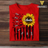 Personalized Auntie Sunflower Tshirt Printed 22JUL-DT15
