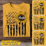 Personalized Auntie Sunflower Tshirt Printed 22JUL-DT15