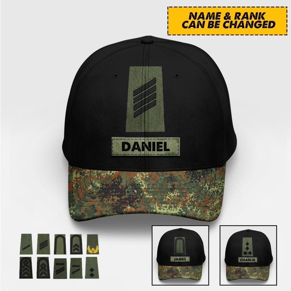 Personalized Germany Soldiers Rank & Name Cap Printed