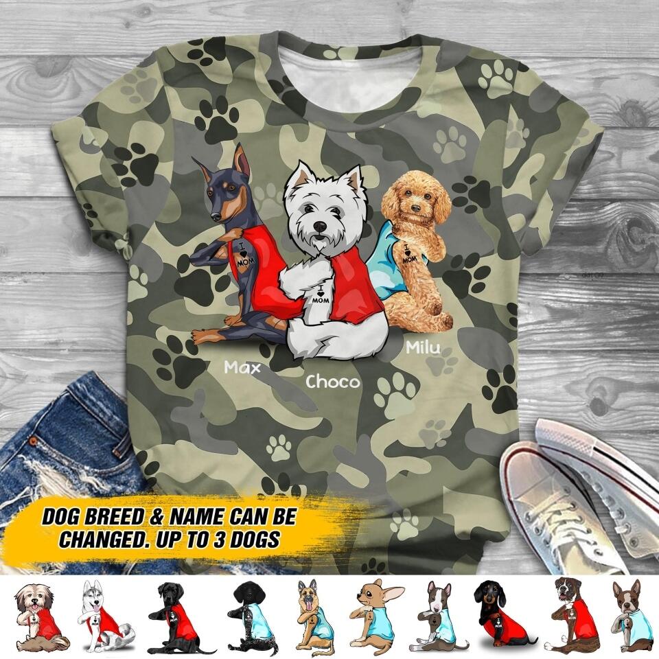 Personalized Dog Lovers Tshirt 3D Printed QTDT1606