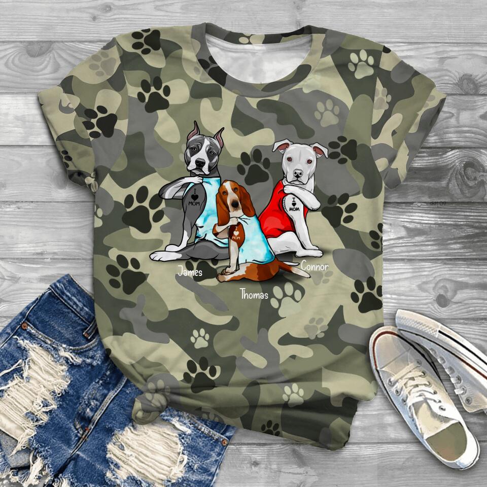Personalized Dog Lovers Tshirt 3D Printed QTDT1606