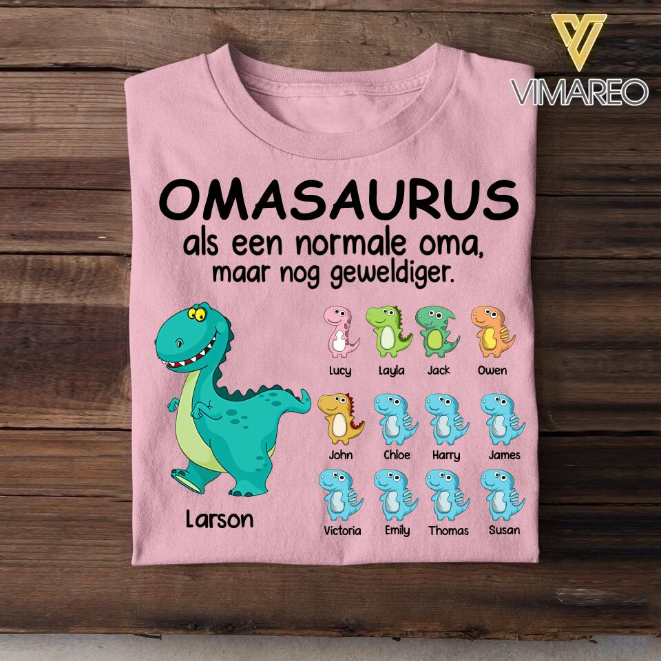 Personalized Netherland  Omasaurus Tshirt Printed Mother's Day Gifts For Grandmother & Mom 22JUL-HQ16