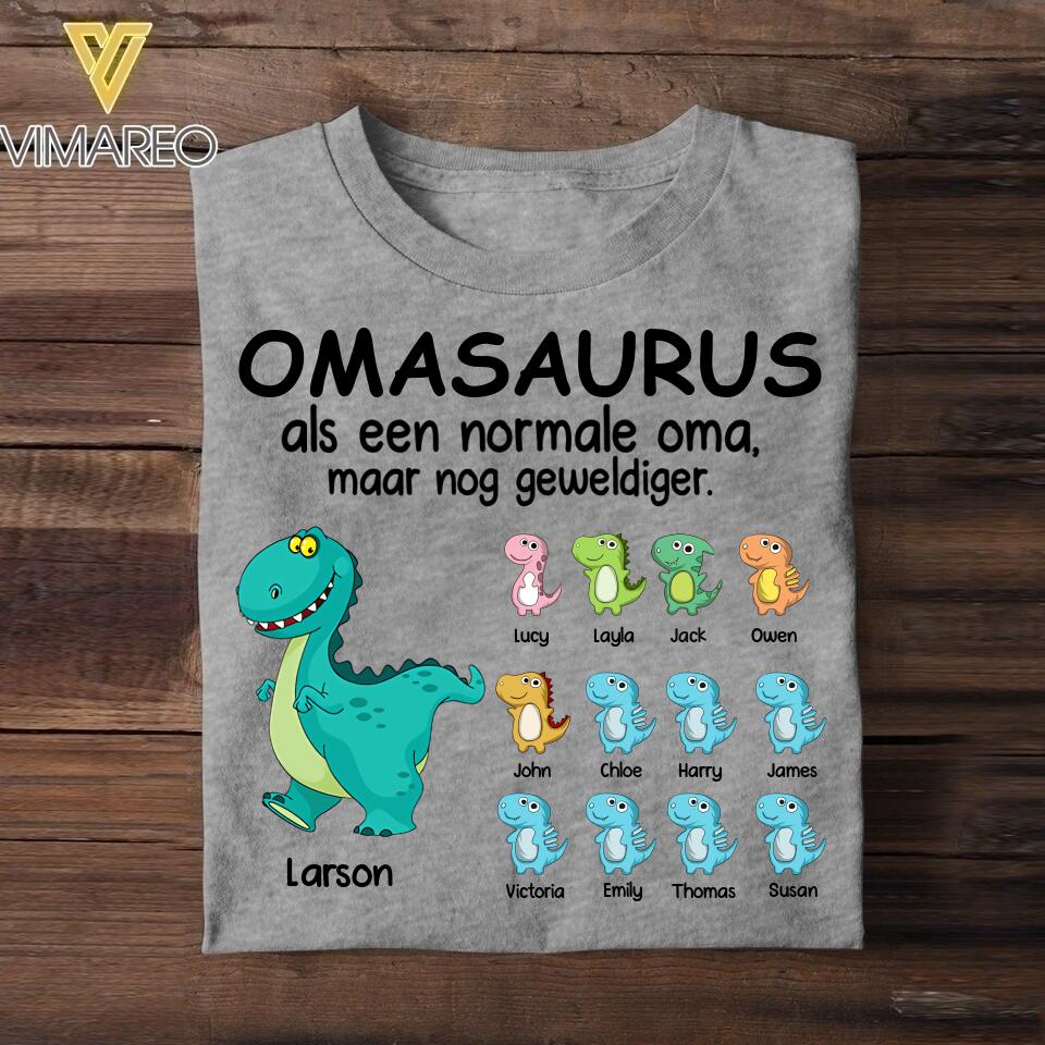 Personalized Netherland  Omasaurus Tshirt Printed Mother's Day Gifts For Grandmother & Mom 22JUL-HQ16