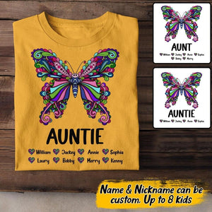 Personalized Auntie Butterfly Tshirt Printed HQDM1606