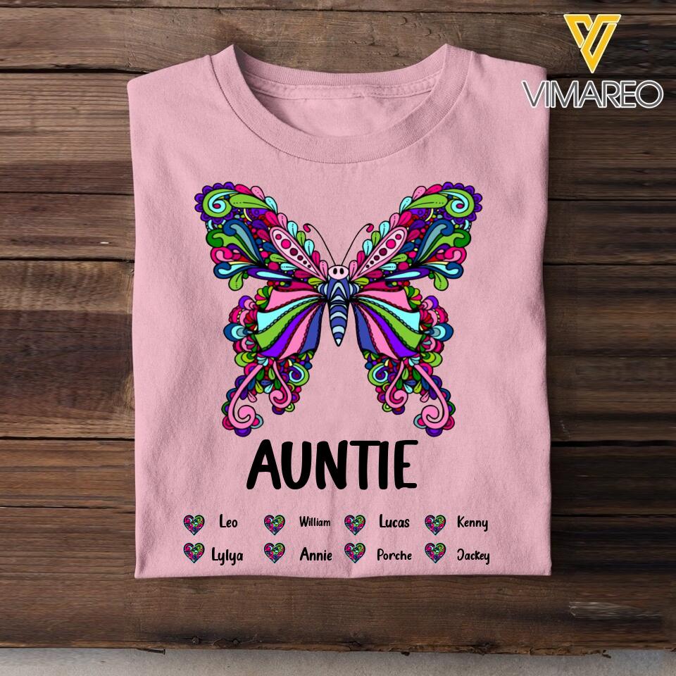 Personalized Auntie Butterfly Tshirt Printed HQDM1606
