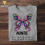 Personalized Auntie Butterfly Tshirt Printed HQDM1606