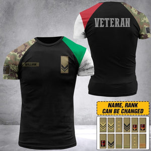 Personalized Italian Veteran/ Solider Tshirt 3D Printed QTDT1706