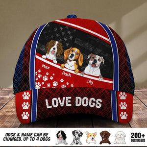 Personalized Love Dog Cap Printed NQĐT1706