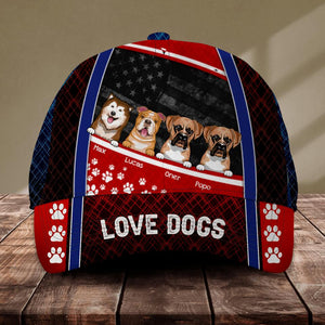 Personalized Love Dog Cap Printed NQĐT1706