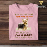Personalized I Am Not A Dog I'm A Baby Upload Photo Tshirt Printed NQHC1706