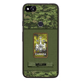 Personalized Canadian Soldier Camo Phone Case Printed 22JUL-DT17