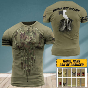 Personalized Italian Veteran/ Solider Honor The Fallen Tshirt 3D Printed QTDT1806