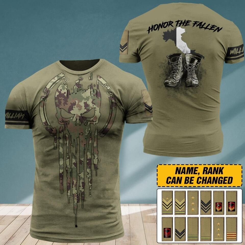 Personalized Italian Veteran/ Solider Honor The Fallen Tshirt 3D Printed QTDT1806