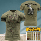 Personalized Italian Veteran/ Solider Honor The Fallen Tshirt 3D Printed QTDT1806