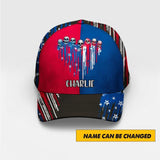 Personalized Heart Skull Cap Us Flag Printed NQHC1806