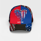 Personalized Heart Skull Cap Us Flag Printed NQHC1806
