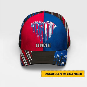 Personalized Heart Dragon Cap Us Flag Printed NQHC1806