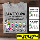 Personalized Auntiecorn Kid Name Tshirt Printed QTHC1806