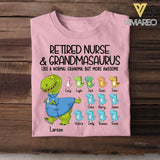 Personalized Retired Nurse & Grandmasaurus Tshirt Printed Mother's Day Gifts For Grandmother & Mom 22JUL-DT18