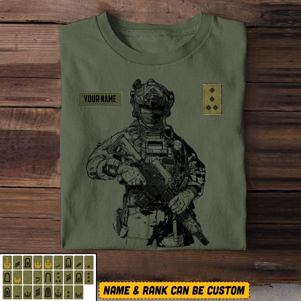 Personalized German Soldier/Veterans Tshirt Printed 22JUL-HQ18