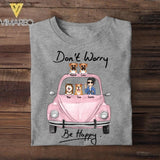 Personalized Don't Worry Be Happy Dog Car Tshirt Printed QTHC1506
