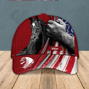 Personalized Horse Custome  Cap US Flag Printed NQHQ2006