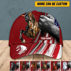 Personalized Horse Custome  Cap US Flag Printed NQHQ2006
