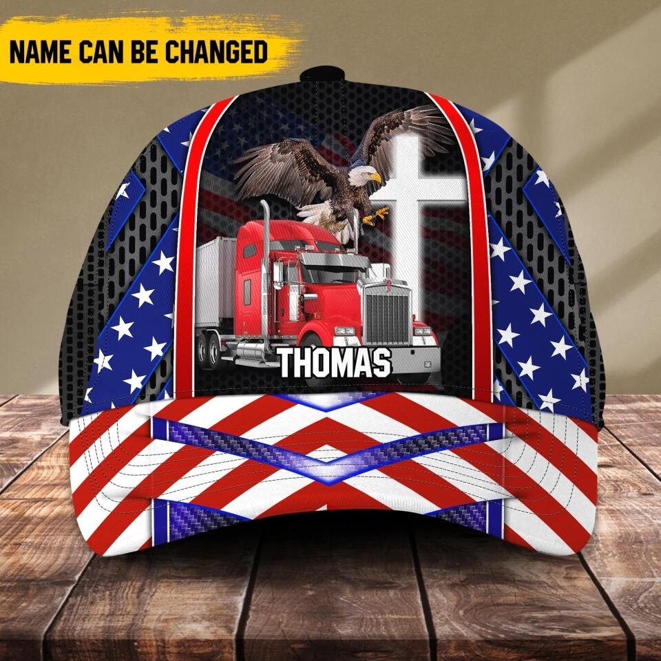 Personalized Truck Cap Us Flag Printed NQĐT2006