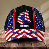 Personalized Horse Cap Us Flag Printed NQĐT2006