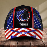 Personalized Fish Cap Us Flag Printed NQĐT2006