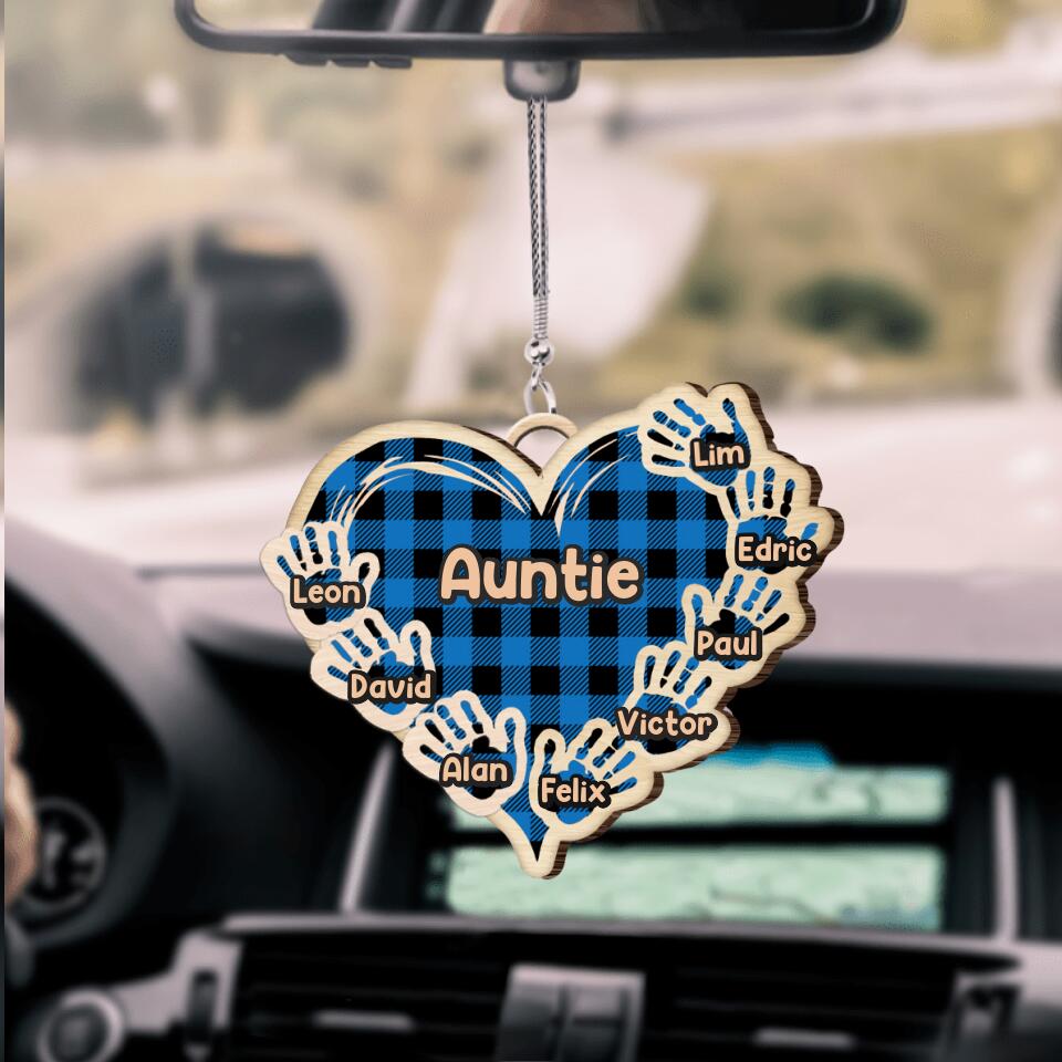 Personalized Heart Auntie And Kid Ornament Printed  DMHC2006