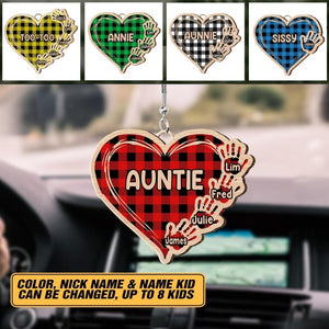 Personalized Heart Auntie And Kid Ornament Printed  DMHC2006