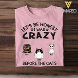 Personalized Let's Be Honest I Was Crazy Before The Cats Tshirt Printed QTHC2206
