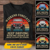 Personalized Weekend Forecast Jeep Driving Tshirt Printed QTDT2306