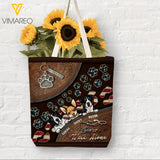 PERSONALIZED NEVER WALK ALONE DOG NAME TOTE BAG NQHC2306