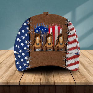 Personalized Horse Lovers Cap Us Flag Printed NQHC2106