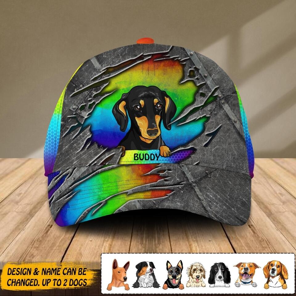 Personalized Tear Dog LGBT Flag Cap Printed NQDT2806
