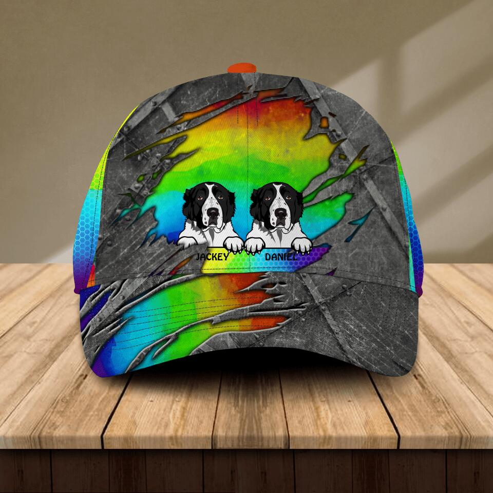 Personalized Tear Dog LGBT Flag Cap Printed NQDT2806