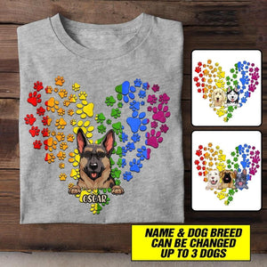 Personalized Dog Lovers LGBT Heart Tshirt Printed NQHC2806