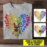 Personalized Dog Lovers LGBT Heart Tshirt Printed NQHC2806
