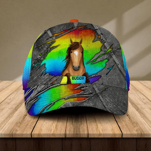 Personalized Tear Horse LGBT Flag Cap Printed NQDT2806