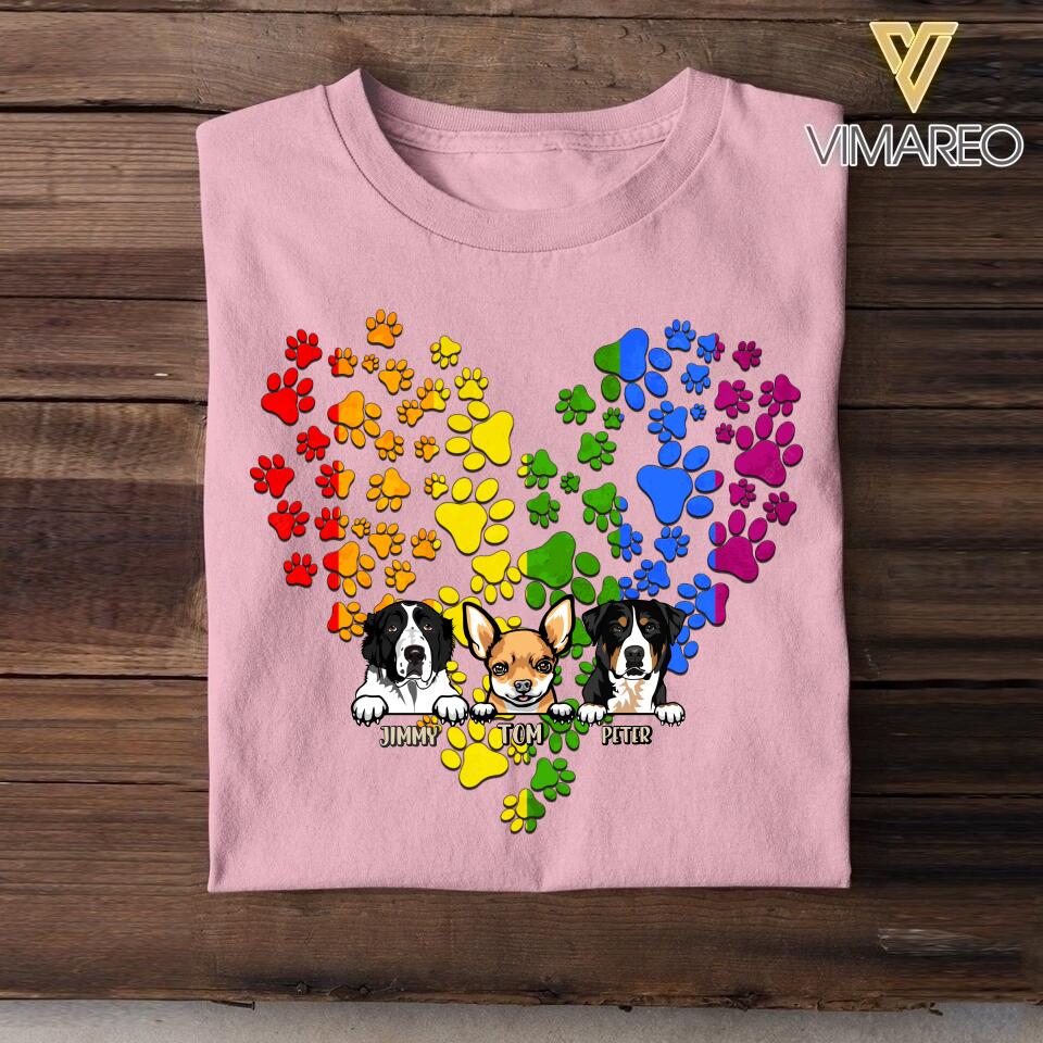 Personalized Dog Lovers LGBT Heart Tshirt Printed NQHC2806