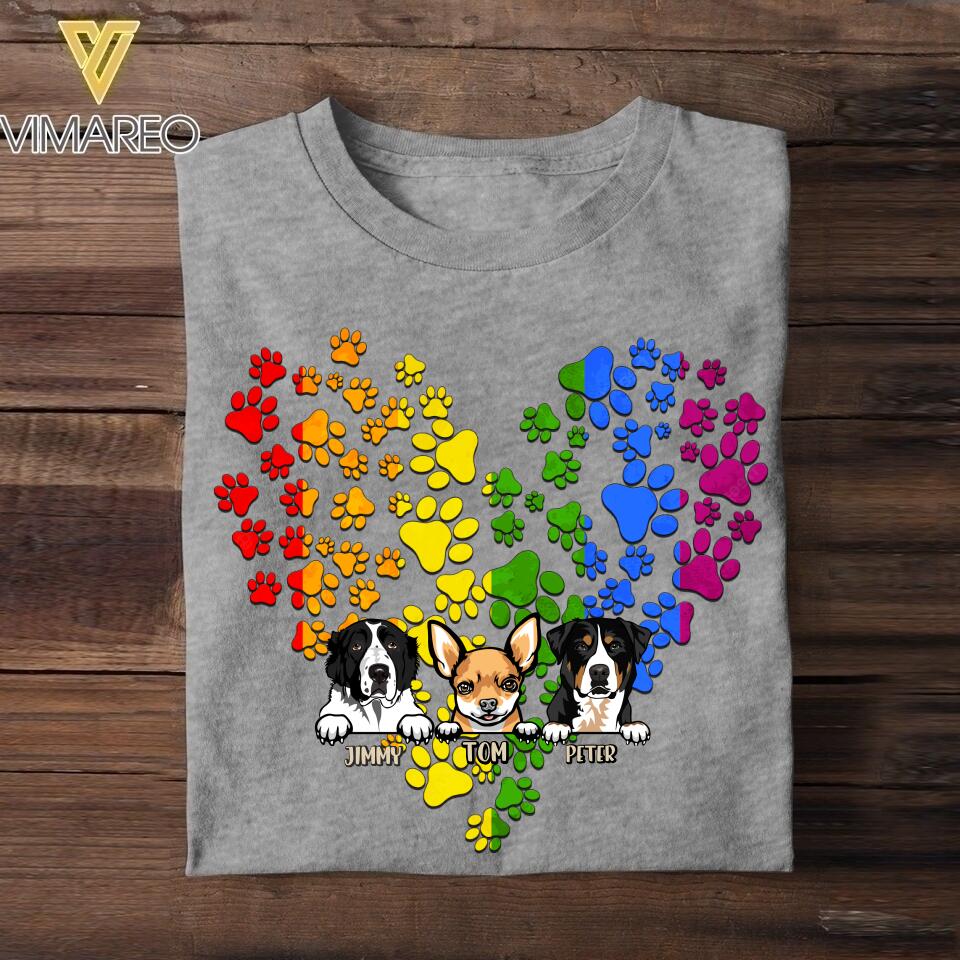 Personalized Dog Lovers LGBT Heart Tshirt Printed NQHC2806
