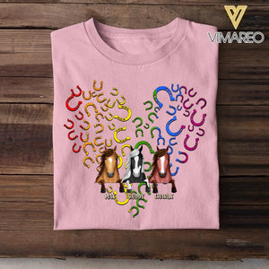 Personalized Horse Lovers LGBT Heart Tshirt Printed NQHC2806