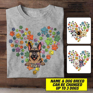 Personalized Heart Dog Tshirt Printed NQHC2906