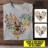 Personalized Heart Dog Tshirt Printed NQHC2906