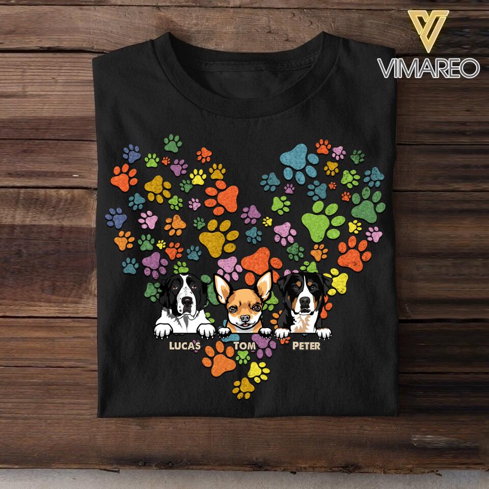 Personalized Heart Dog Tshirt Printed NQHC2906